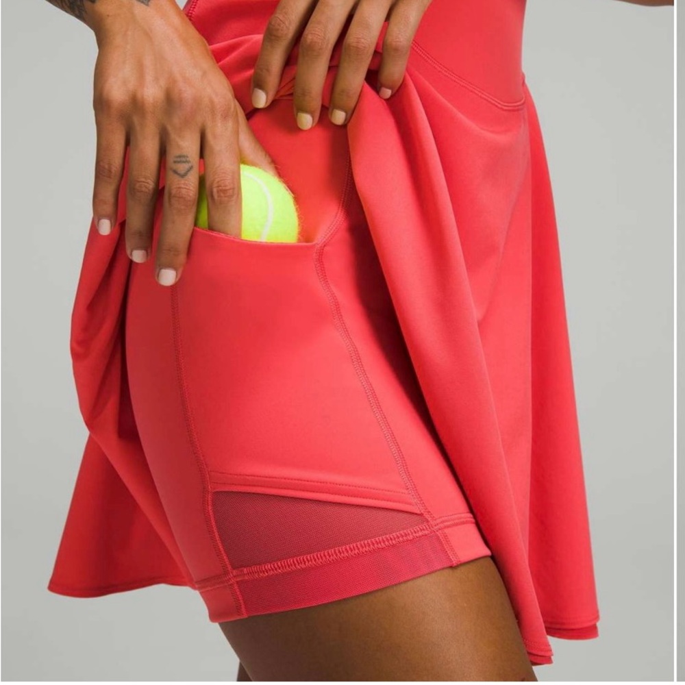 Light Blue Lululemon Court Crush Tennis Dress with Built-in Bra and Shorts - Picture 14 of 15